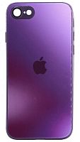 Силиконовый чехол для Apple iPhone 7/8 стекло градиентное фиолетовый