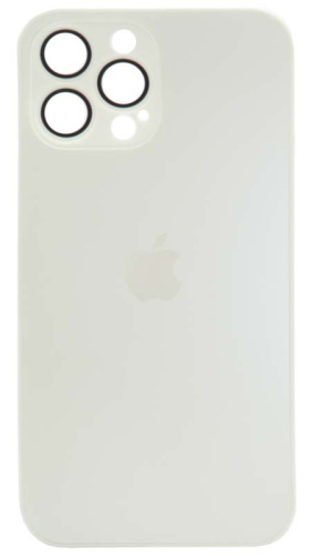 Силиконовый чехол для Apple iPhone 13 Pro Max матовое стекло с линзами белый