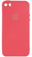 Силиконовый чехол Soft Touch для Apple iPhone 5/5S/SE с лого бордовый
