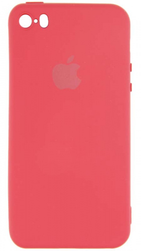 Силиконовый чехол Soft Touch для Apple iPhone 5/5S/SE с лого бордовый