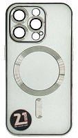 Силиконовый чехол Anyland для Apple iPhone 14 Pro magsafe серебро