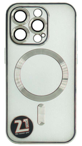 Силиконовый чехол Anyland для Apple iPhone 14 Pro magsafe серебро