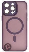 Силиконовый чехол MagSafe для Apple iPhone 14 Pro Max матовый с линзами фиолетовый