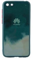 Силиконовый чехол для Huawei Honor 7A/Y5 (2018) стеклянный краски зеленый