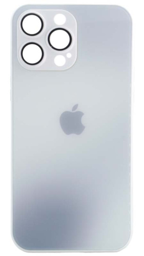 Силиконовый чехол для Apple iPhone 14 Pro Max стекло градиентное белый