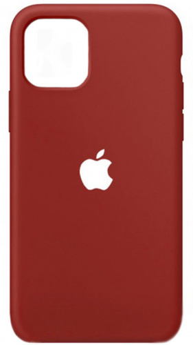 Задняя накладка Soft Touch для Apple Iphone 12/12 Pro красный с белым яблоком