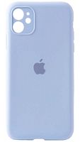 Силиконовый чехол Soft Touch для Apple iPhone 11 с защитой камеры лого светло-голубой
