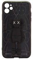 Силиконовый чехол для Apple iPhone 11 5D KAWS черный