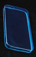 Силиконовый чехол для iPhone 5 0,5 mm глянцевый техпак (прозрачно-голубой)
