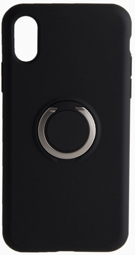 Силиконовый чехол Soft Touch для Apple iPhone X/XS с держателем черный