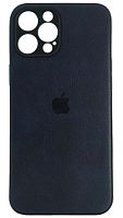 Силиконовый чехол для Apple iPhone 12 Pro Max кожа с лого синий
