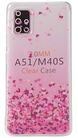 Силиконовый чехол для Samsung Galaxy A51/A515 сердечки розовый градиент