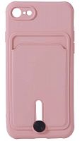 Силиконовый чехол для Apple iPhone 7/8 с кардхолдером бледно-розовый