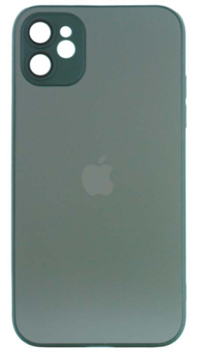Силиконовый чехол для Apple iPhone 11 матовое стекло с линзами зеленый