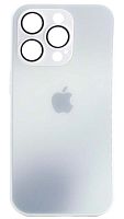 Силиконовый чехол для Apple iPhone 14 Pro стекло градиентное белый