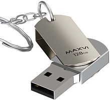 128GB флэш драйв Maxvi metallic серебро (FD128GBUSB20C10MR)