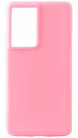 Силиконовый чехол для Samsung Galaxy S21 Ultra матовый розовый