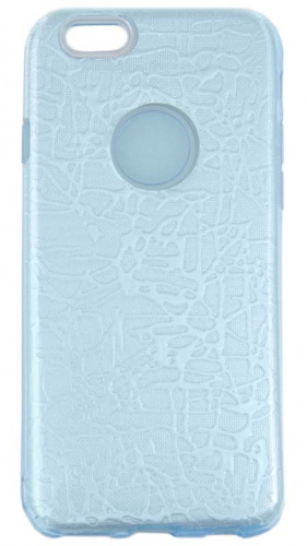 Силиконовый чехол для Apple iPhone 6/6S (4.7) блестящий с морозным узором голубой