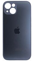 Силиконовый чехол для Apple iPhone 14 матовое стекло черный