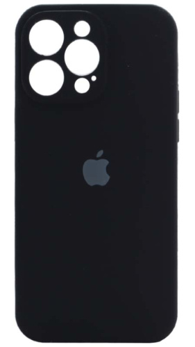 Силиконовый чехол Soft Touch для Apple iPhone 14 Pro Max с защитой камеры лого черный