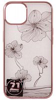 Силиконовый чехол Devia для Apple iPhone 13 Crystal Flora розовый