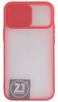 Силиконовый чехол для Apple iPhone 12 mini с защитой камеры хром красный
