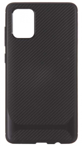 Силиконовый чехол для Samsung Galaxy A71/A715 карбон плотный чёрный