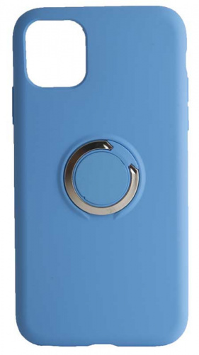 Силиконовый чехол Soft Touch для Apple iPhone 11 с держателем голубой