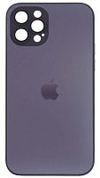 Силиконовый чехол для Apple iPhone 12 Pro матовое стекло с линзами фиолетовый