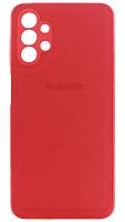 Силиконовый чехол для Samsung Galaxy A13/A135 с защитой камеры кожа с лого красный
