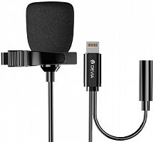 Микрофон петличный Devia Smart Wired Lightning 150см черный