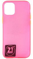 Силиконовый чехол для Apple iPhone 12 mini неоновый розовый