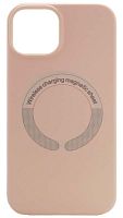 Силиконовый чехол для Soft Touch Apple iPhone 14 MagSafe розовый