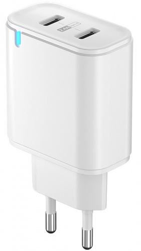СЗУ USBx2, 2.4A, Smart IC, белый, OLMIO 43370