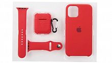 Набор Soft Touch для Apple Iphone 11 Pro/iWatch 42-44mm/Airpods красный
