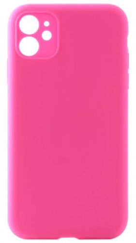 Силиконовый чехол Soft Touch для Apple iPhone 11 с защитой камеры неоновый розовый
