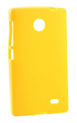 Силиконовый чехол для Nokia X Dual sim глянцевый техпак (жёлтый)