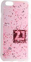 Силиконовый чехол для Apple iPhone 6/6S с блестками розовый