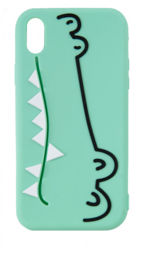 Силиконовый чехол для Apple Iphone XR Фигурный крокодил зеленый