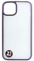 Силиконовый чехол для Apple iPhone 14 Songdodo стеклянный с мягким бортом фиолетовый