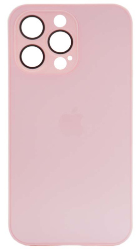 Силиконовый чехол для Apple iPhone 13 Pro матовое стекло с линзами розовый