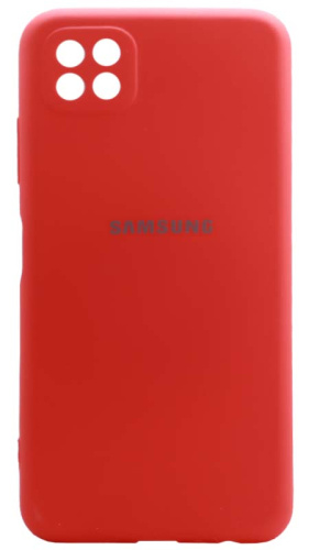 Силиконовый чехол для Samsung Galaxy A22S/A226 Soft с лого красный