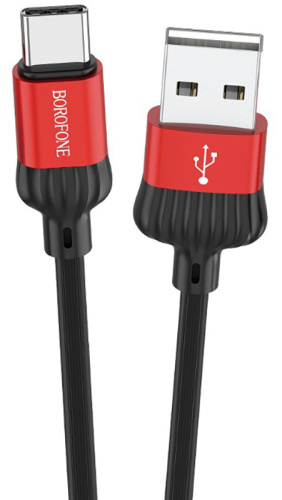 Кабель USB - Type-C Borofone BX28 Dignity, 1.0м, круглый, 3.0A, силикон красный