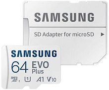 Флеш-карта Samsung micro SD 64 Gb EVO PLUS (130Mb/s) + адаптер Class 10