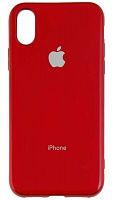 Силиконовый чехол для Apple iPhone X/XS яблоко глянцевый красный