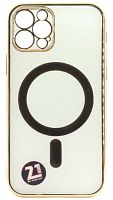 Силиконовый чехол Anyland для Apple iPhone 12 Pro magsafe золотой
