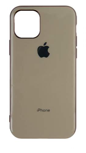 Силиконовый чехол для Apple iPhone 11 Pro яблоко глянцевый бежевый