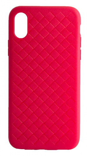 Силиконовый чехол для Apple iPhone X/XS плетеный красный