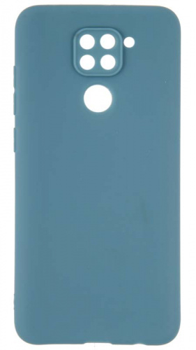Силиконовый чехол для Xiaomi Redmi Note 9 матовый морский синий