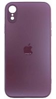 Силиконовый чехол для Apple iPhone XR матовое стекло бордовый